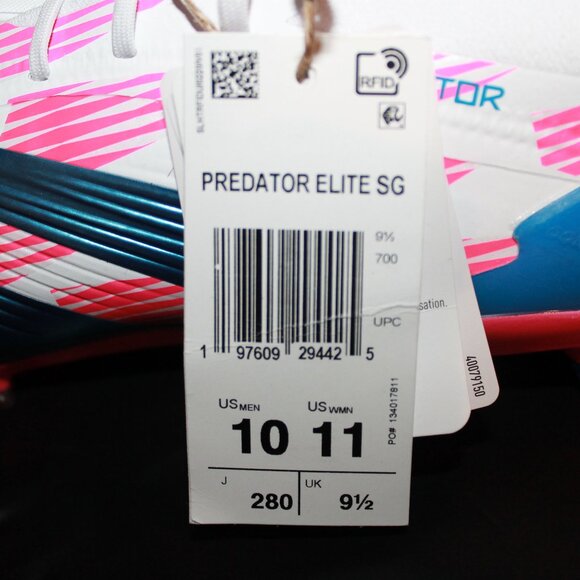 Adidas Predator Elite SG Soccer Cleats Reemergence Pack Men's 10 Pink/Blue - Picture 7 of 7